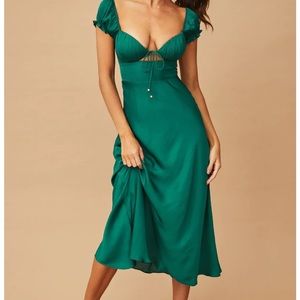 Jasmine Midi Dress Forest Green - NWT - M